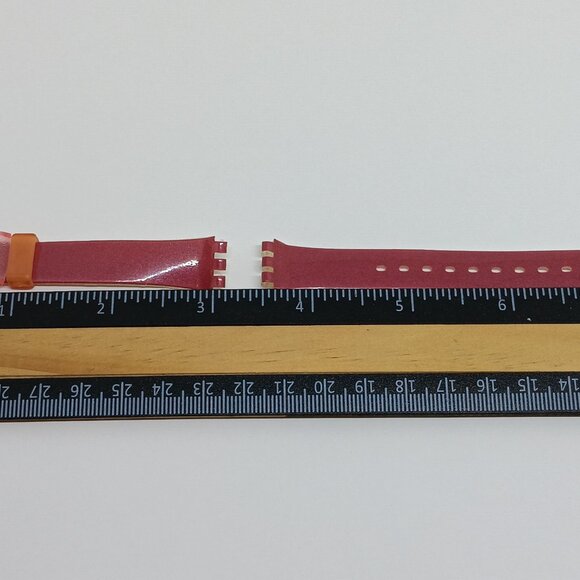 VINTAGE Swatch Ladies Metallic Red Strap - Fits 25mm Swatch Watches - Picture 7 of 7